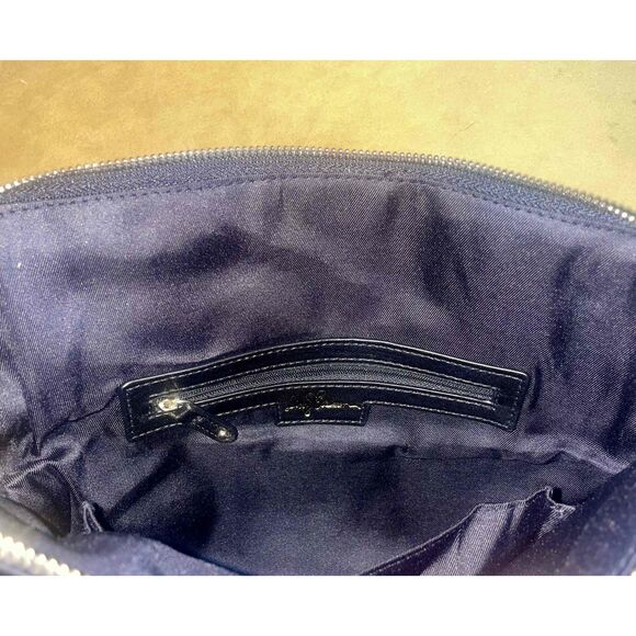 Libby Edelman NWT Black Leather Metallic Paisley Purse Tote Handbag - Picture 5 of 6